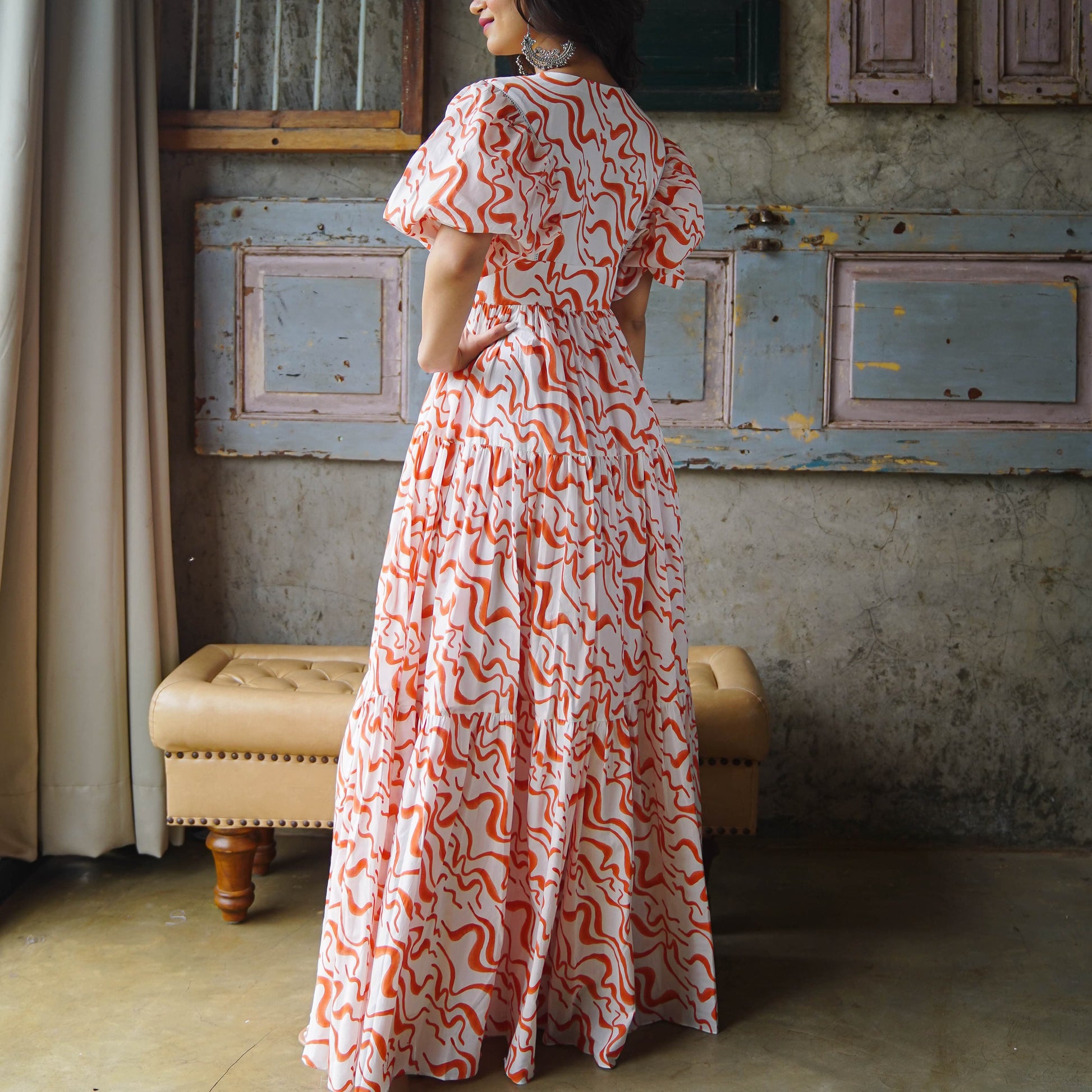 White cotton long dress