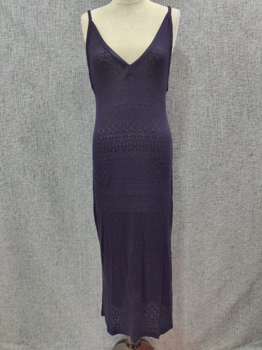 ZARA Dark Blue Crochet Sleeveless Dress | Relove