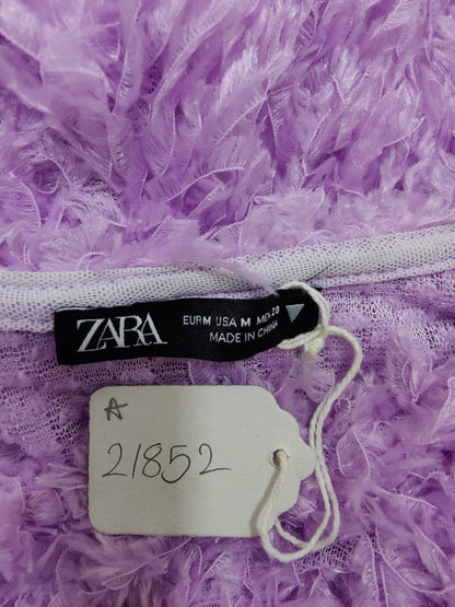 ZARA Lilac Feathered Cropped Sweater | Relove