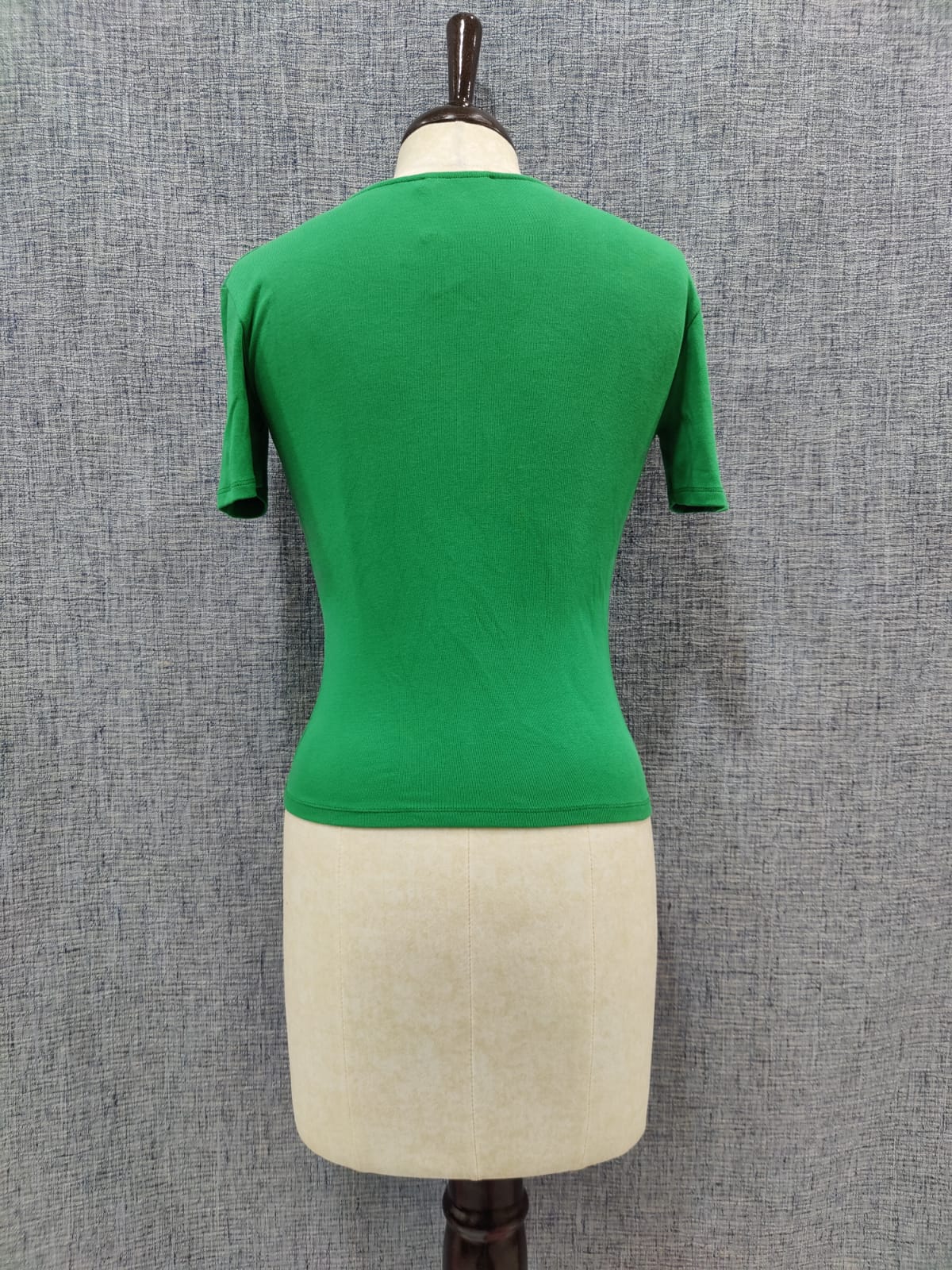 ZARA Green Knit Knotted V-neck Top | Relove