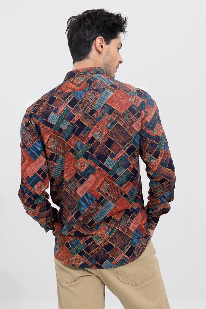 Block Patch Red Shirt | Relove