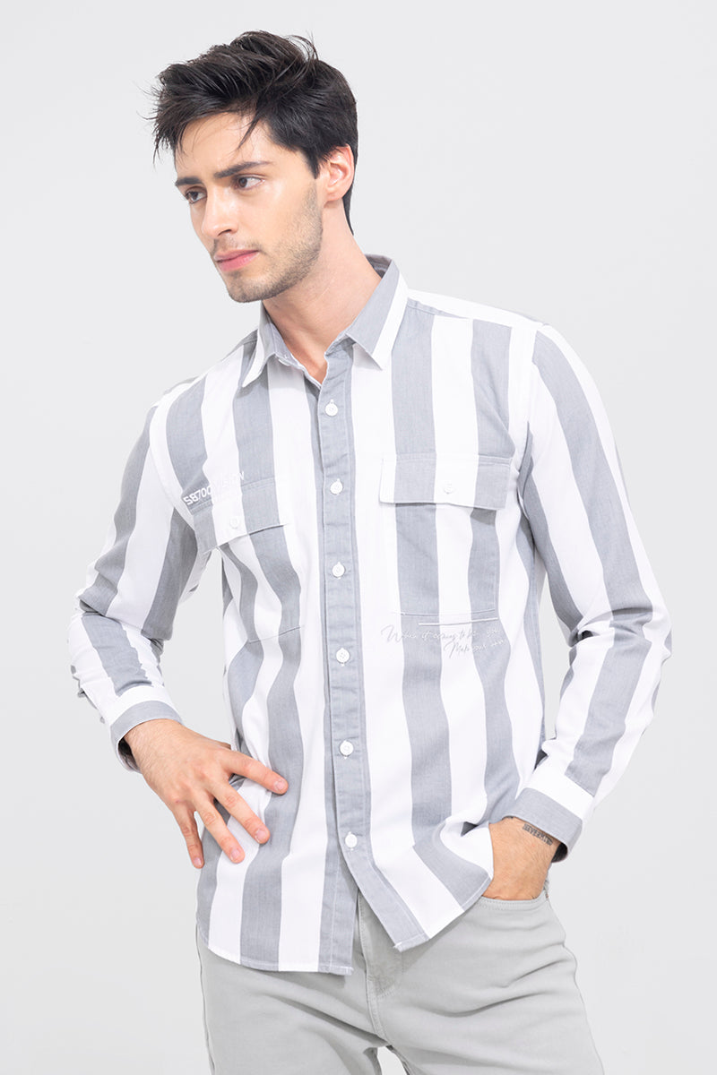 Mark Grey Stripe Shirt | Relove