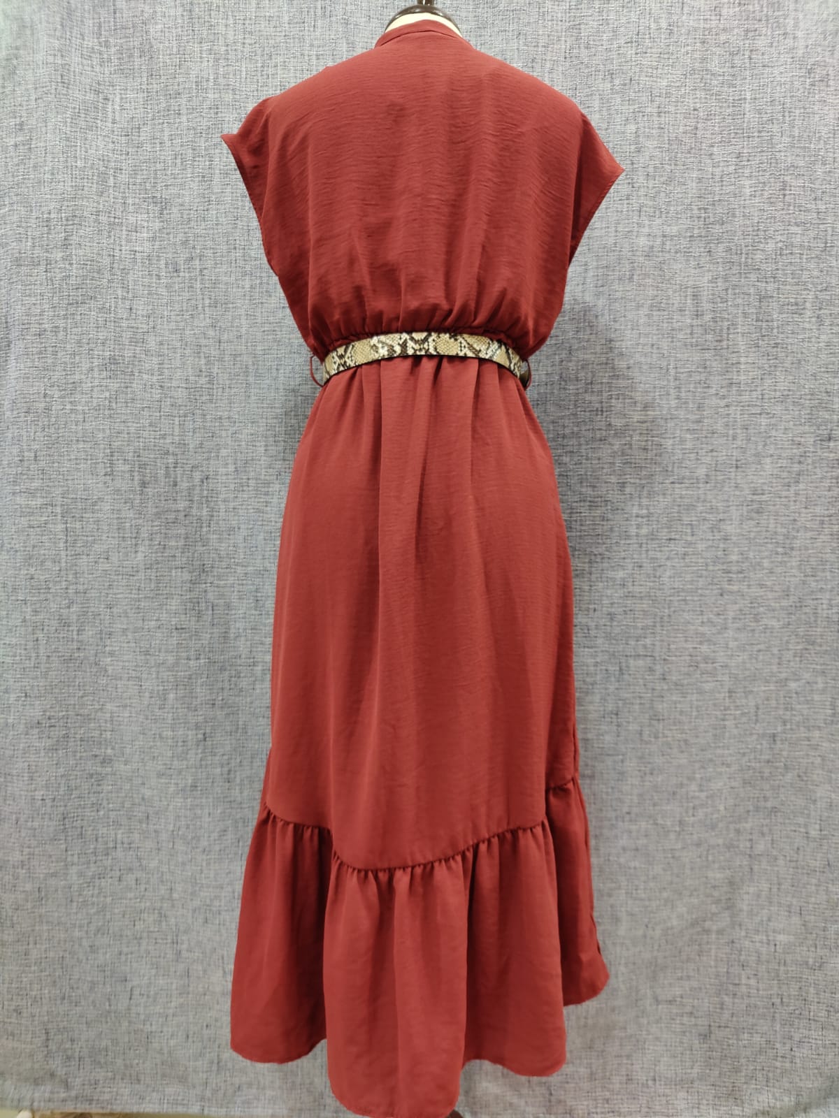 ZARA Brown Sleeveless Dress with Belt | Relove