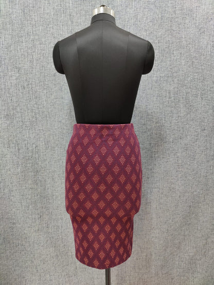 ZARA Printed Burgundy Stretch Skirt | Relove