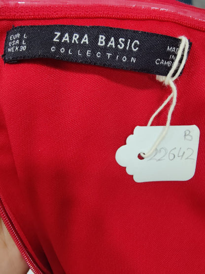 ZARA Red Off Shoulder Half Sleeve Flared Dress | Relove