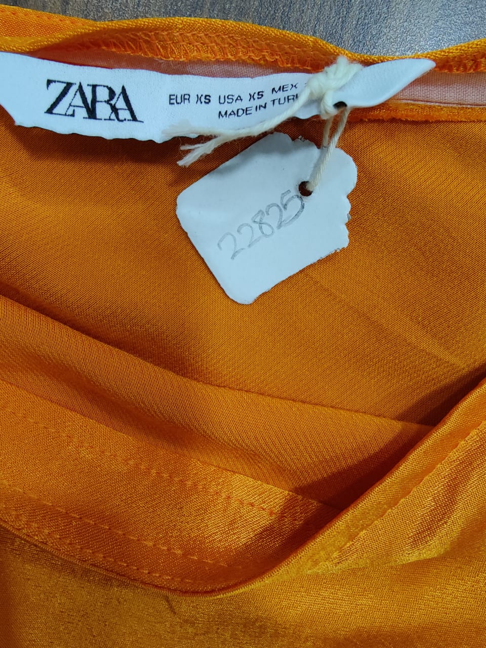 ZARA Orange A-line Satin Skirt | Relove