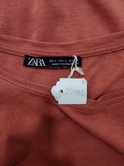 ZARA Rust Brown Plain T-shirt | Relove