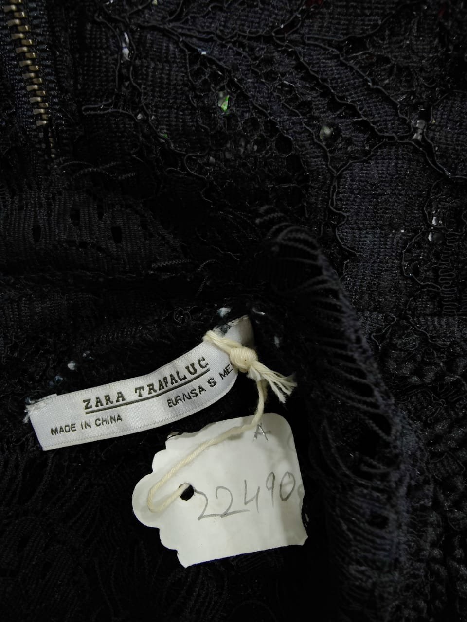 ZARA Black Sheer Lace Crop Top | Relove