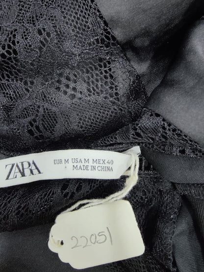 ZARA Lace Black Silk Dress | Relove
