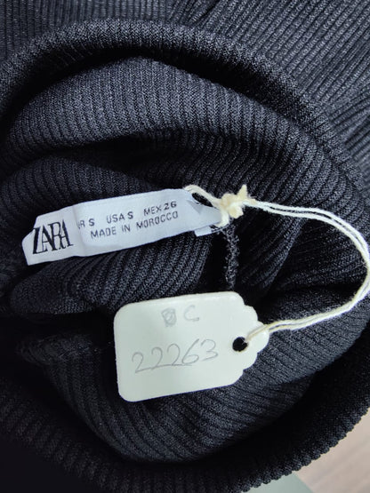ZARA Black Knit Hight Neck Bodysuit | Relove