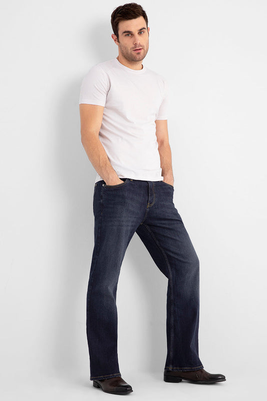 Azure Blue Boot Cut Jeans - SNITCH