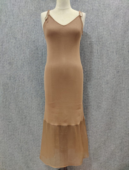 ZARA Chocolate Brown Sleeveless Midi Dress | Relove