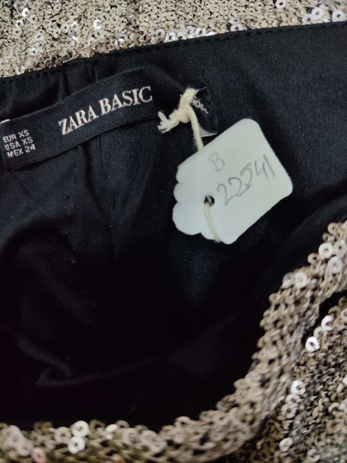 ZARA Silver Glittered Front Knot Skirt | Relove