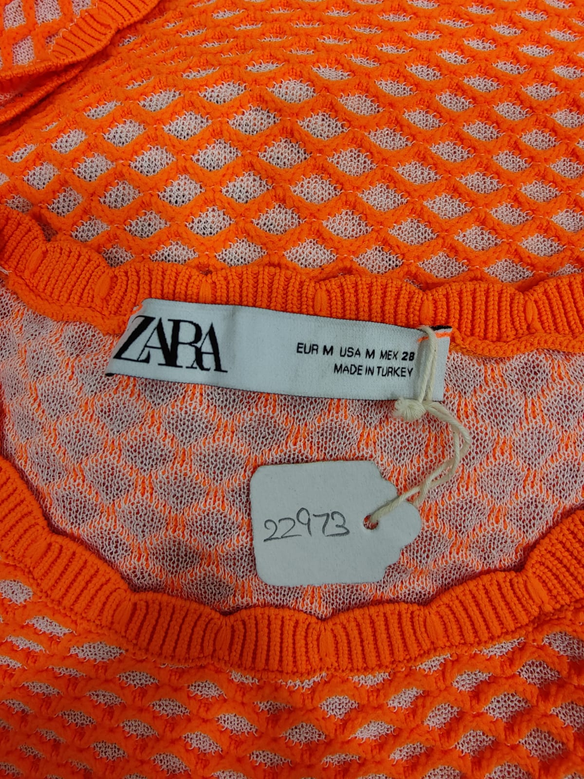 ZARA Neon Orange Lace Top | Relove