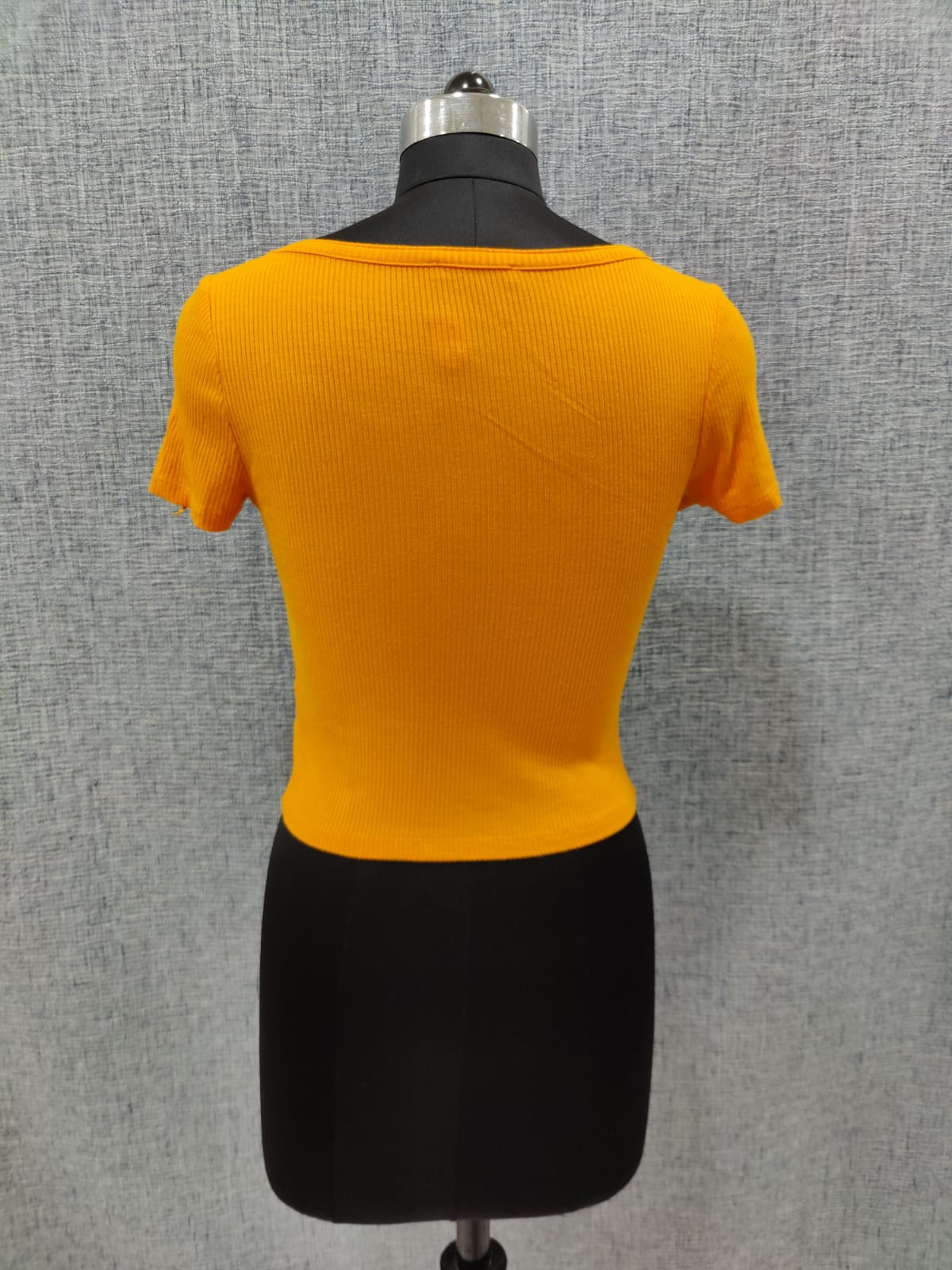 ZARA Sunrise Orange Knit Crop Top | Relove