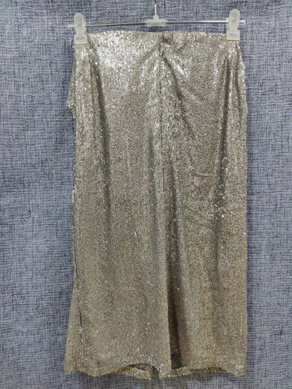 ZARA Silver Glittered Front Knot Skirt | Relove