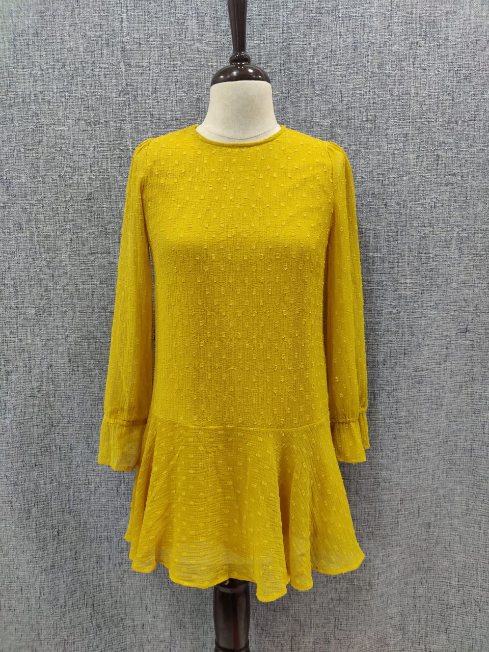 ZARA Mustard Yellow Polka Dot Flowy Dress | Relove