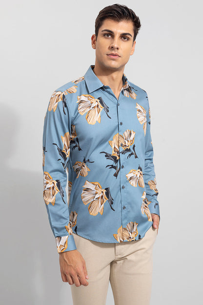 Tropical Blue Printed Shirt | Relove