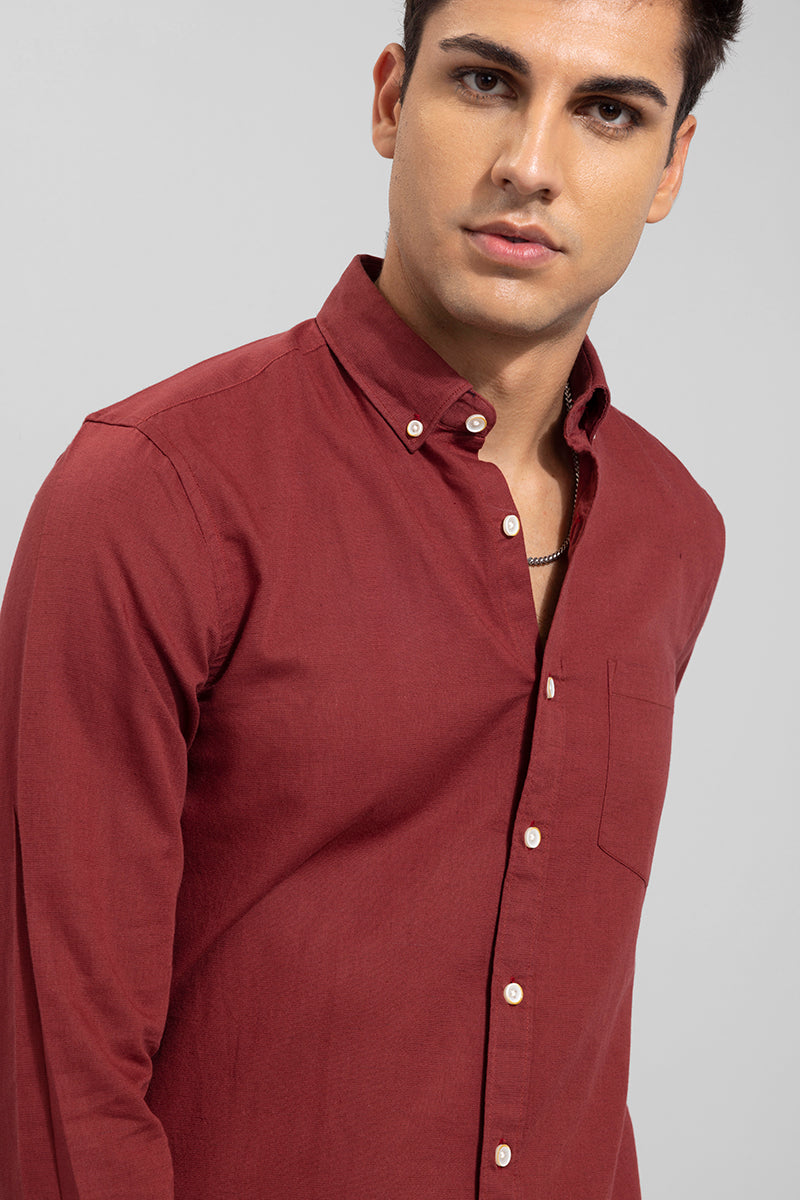 Trig Maroon Linen Shirt | Relove
