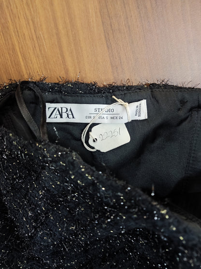 ZARA Black And Golden Knit Crop Top | Relove