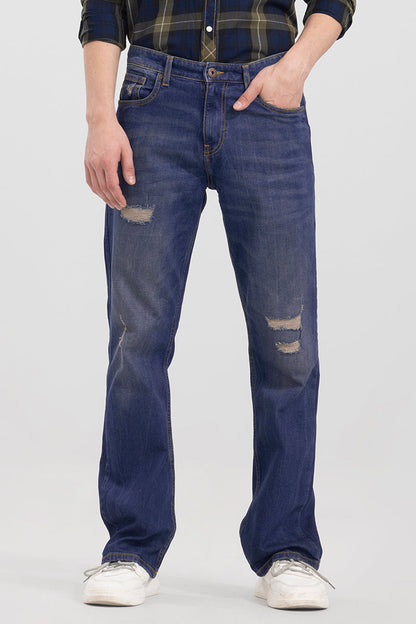 Dexton Dark Blue Bootcut Jeans | Relove