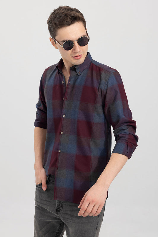 Cross Checks Maroon Shirt | Relove