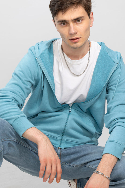 Rollick Sky Blue Hoodie | Relove