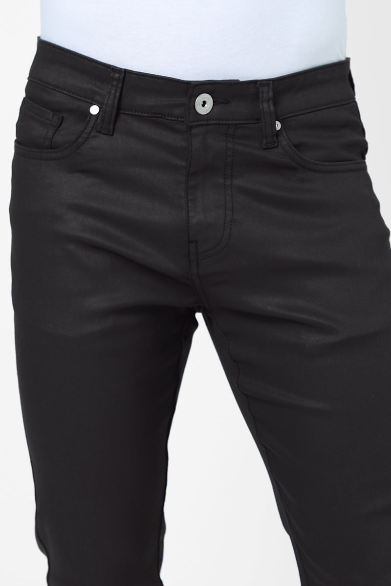 Coated Jet Black Denim - SNITCH